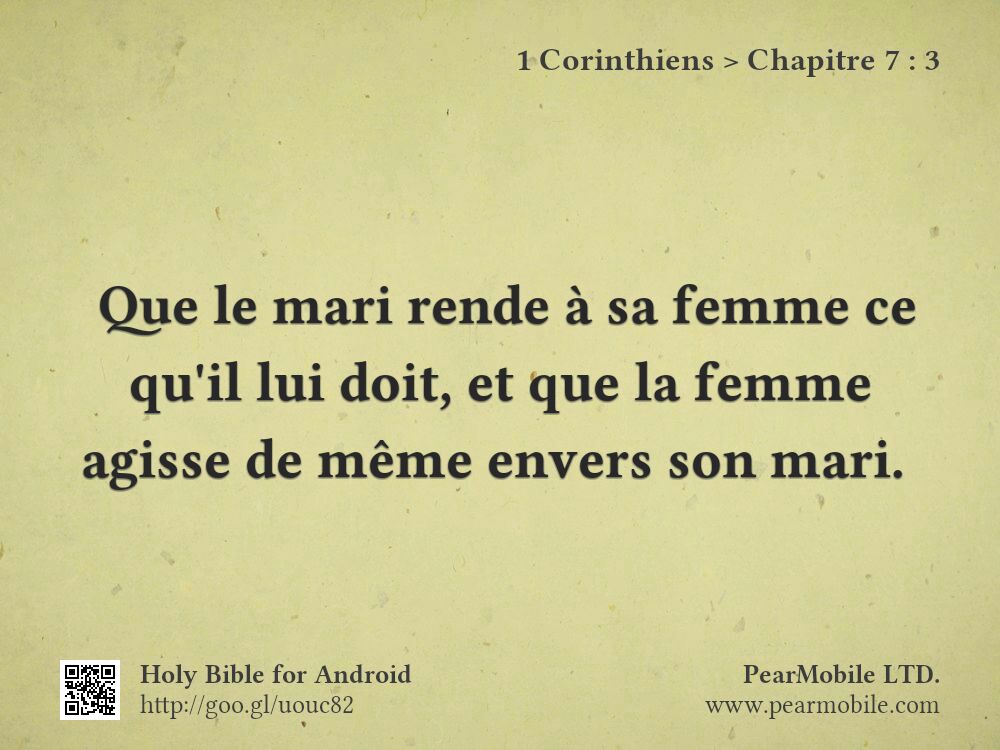 1 Corinthiens, Chapitre 7:3